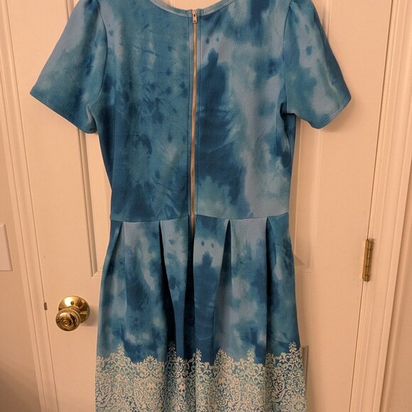 LuLaRoe Large Amelia Icicle Blue Unicorn - Picture 2 of 4